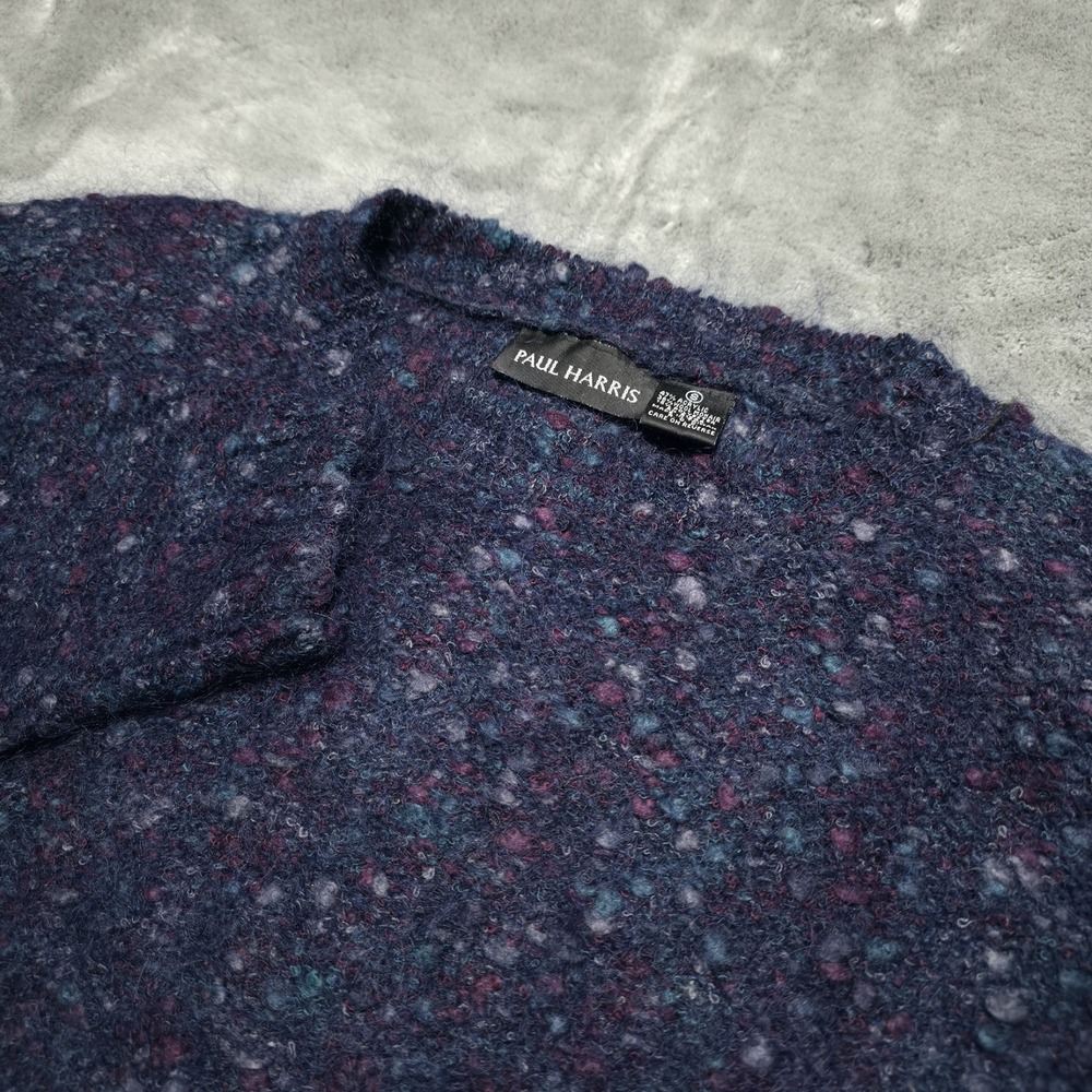 Vintage Paul Harris Sweater Womens Small Blue Purple Mohair Wool Blend 90s